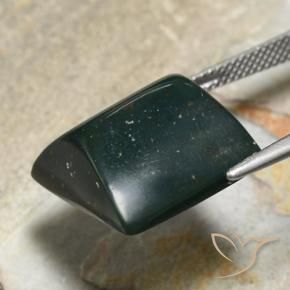 Bloodstone Gemstone in 17.7 x 15.2 mm Size for Sale, Bloodstone Stone in Deep Green Color