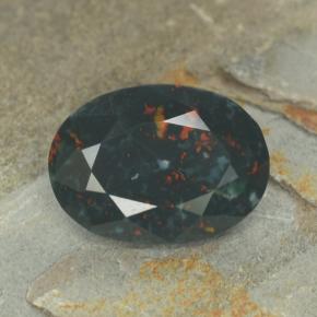 6.6ct Oval Facet Spotted Green Bloodstone Gem for sale 6.6ct Oval Facet Spotted Green Bloodstone Gem (ID: 478502)