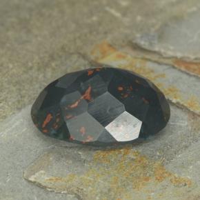 Bloodstone Gemstone in 14.4 x 10.5 mm Size for Sale, Bloodstone Stone in Spotted Green Color