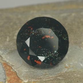 9.32 ct Green Bloodstone Stone, Natural Bloodstone in Round Facet Shape for Sale