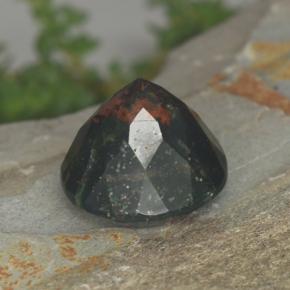 Bloodstone Gemstone in 12.3 mm Size for Sale, Bloodstone Stone in Spotted Green Color