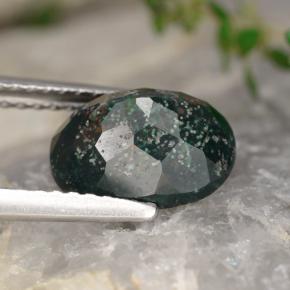 Bloodstone Gemstone in 9.5 x 7.1 mm Size for Sale, Bloodstone Stone in Spotted Green Color