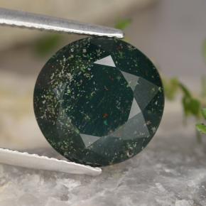 5.4ct Round Facet Spotted Green Bloodstone Gem for sale 5.4ct Round Facet Spotted Green Bloodstone Gem (ID: 478567)