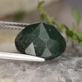 Bloodstone Gemstone in 11.5 mm Size for Sale, Bloodstone Stone in Spotted Green Color
