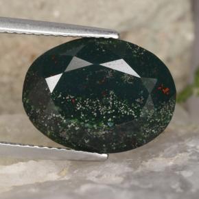 6ct Oval Facet Spotted Green Bloodstone Gem for sale 6ct Oval Facet Spotted Green Bloodstone Gem (ID: 478570)