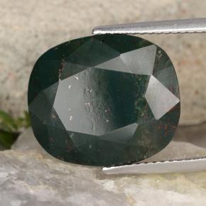 11.29 ct Green Bloodstone Stone, Natural Bloodstone in Oval Facet Shape for Sale