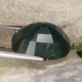 Bloodstone Gemstone in 16 x 13.8 mm Size for Sale, Bloodstone Stone in Spotted Green Color