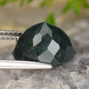 Bloodstone Gemstone in 11.2 x 8.9 mm Size for Sale, Bloodstone Stone in Spotted Green Color