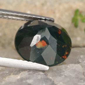 Bloodstone Gemstone in 10.3 mm Size for Sale, Bloodstone Stone in Spotted Green Color