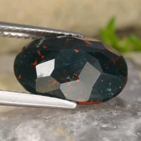 Bloodstone Gemstone in 12.9 x 9.2 mm Size for Sale, Bloodstone Stone in Spotted Green Color