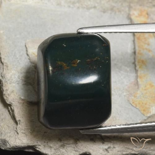 21.56ct Natural Forest Green Bloodstone, Emerald Cut, Opaque