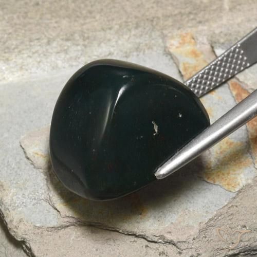 Bloodstone Gemstone in 16 x 12 mm (calibrated) Size for Sale, Bloodstone Stone in Forest Green Color