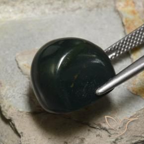 Bloodstone Gemstone in 13.2 x 10.2 mm Size for Sale, Bloodstone Stone in Deep Green Color