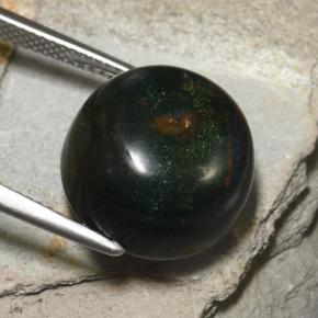 15.88 ct Green Bloodstone Stone, Natural Bloodstone in Round Cabochon Shape for Sale