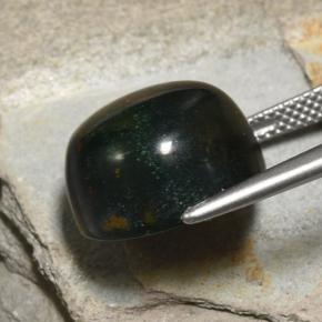 Bloodstone Gemstone in 14.6 mm Size for Sale, Bloodstone Stone in Dark Green Color