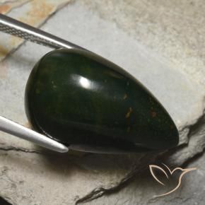 16.35 ct Multicolor Bloodstone Stone, Natural Bloodstone in Pear Cabochon Shape for Sale