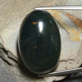 Verde multicolor Piedra de Sangre Gema - 34.7ct Cabujón Óvalo (ID: 478596)
