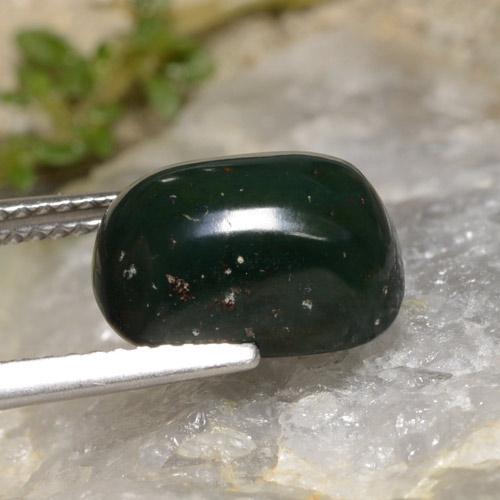 Bloodstone Gemstone in 11.7 x 8.7 mm Size for Sale, Bloodstone Stone in Deep Green Color