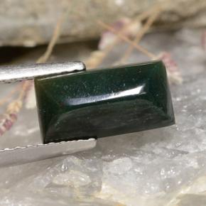 1.65 ct Green Bloodstone Stone, Natural Bloodstone in Baguette Cabochon Shape for Sale