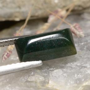 Bloodstone Gemstone in 10.2 x 5.3 mm Size for Sale, Bloodstone Stone in Spotted Green Color