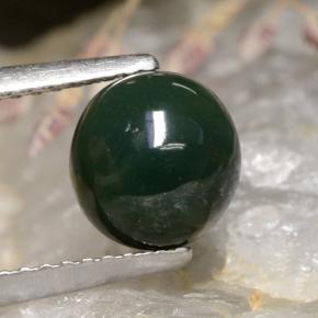 2.00 ct Green Bloodstone Gemstone, Bloodstone Gem in Round Cabochon Shape for Sale.