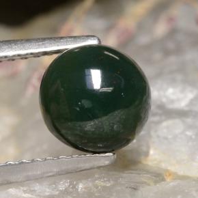 2.00 ct Green Bloodstone Stone, Natural Bloodstone in Round Cabochon Shape for Sale