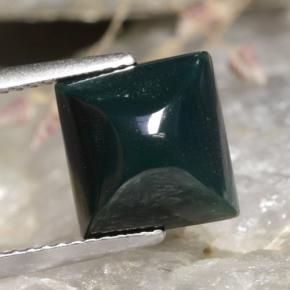 4.25 ct Green Bloodstone Gemstone, Bloodstone Gem in Square Sugarloaf Cabochon Shape for Sale.