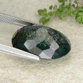 Bloodstone Gemstone in 19 x 13.9 mm Size for Sale, Bloodstone Stone in Spotted Green Color