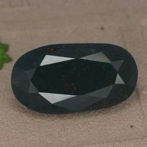 11.46 ct Green Bloodstone Gemstone, Bloodstone Gem in Oval Facet Shape for Sale.