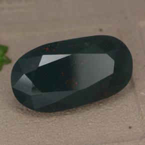 11.46 ct Green Bloodstone Stone, Natural Bloodstone in Oval Facet Shape for Sale
