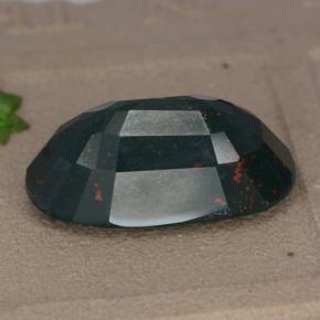 Bloodstone Gemstone in 19.8 x 10.8 mm Size for Sale, Bloodstone Stone in Spotted Green Color