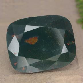 28.44 ct Green Bloodstone Stone, Natural Bloodstone in Cushion-Cut Shape for Sale