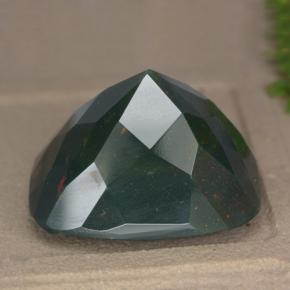 Bloodstone Gemstone in 20.7 x 16.7 mm Size for Sale, Bloodstone Stone in Spotted Green Color