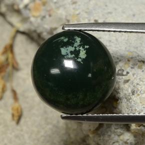 8.69 ct Green Bloodstone Gemstone, Bloodstone Gem in Round Cabochon Shape for Sale.
