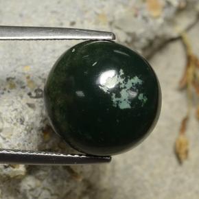 8.69 ct Green Bloodstone Stone, Natural Bloodstone in Round Cabochon Shape for Sale
