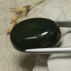 Bloodstone Gemstone in 19.7 x 13.2 mm Size for Sale, Bloodstone Stone in Spotted Green Color