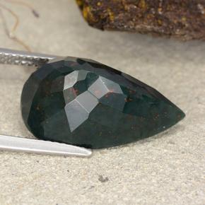 Bloodstone Gemstone in 19.1 x 11.9 mm Size for Sale, Bloodstone Stone in Forest Green Color