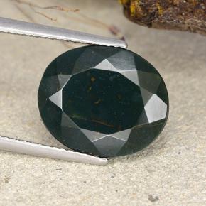 9.37 ct Green Bloodstone Gemstone, Bloodstone Gem in Oval Facet Shape for Sale.