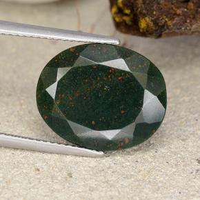 8.2ct Oval Facet Spotted Green Bloodstone Gem for sale 8.2ct Oval Facet Spotted Green Bloodstone Gem (ID: 482772)