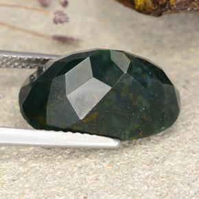 Bloodstone Gemstone in 16.4 x 9.8 mm Size for Sale, Bloodstone Stone in Spotted Green Color