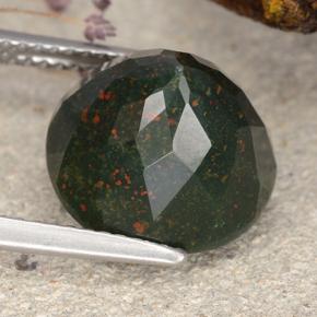 Bloodstone Gemstone in 12 mm (calibrated) Size for Sale, Bloodstone Stone in Spotted Green Color