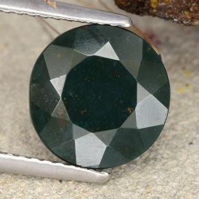 3.86 ct Green Bloodstone Gemstone, Bloodstone Gem in Round Facet Shape for Sale.