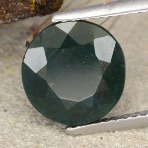 3.86 ct Green Bloodstone Stone, Natural Bloodstone in Round Facet Shape for Sale