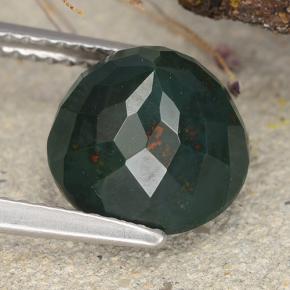 Bloodstone Gemstone in 9.8 mm Size for Sale, Bloodstone Stone in Spotted Green Color