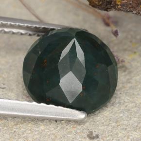 Bloodstone Gemstone in 9.3 mm Size for Sale, Bloodstone Stone in Spotted Green Color
