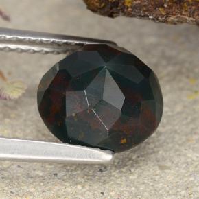 Bloodstone Gemstone in 8.7 mm Size for Sale, Bloodstone Stone in Spotted Green Color