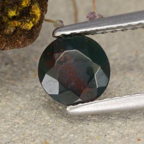 0.68 ct Green Bloodstone Stone, Natural Bloodstone in Round Facet Shape for Sale