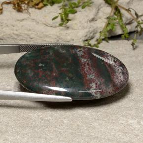 Bloodstone Gemstone in 41.5 x 26.3 mm Size for Sale, Bloodstone Stone in Multicolor Color