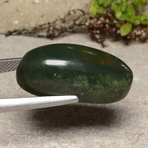 Bloodstone Gemstone in 24.6 x 12.3 mm Size for Sale, Bloodstone Stone in Green with Red Color