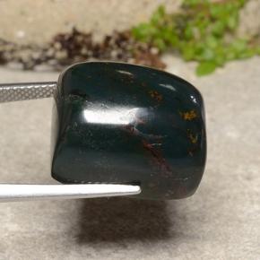 Bloodstone Gemstone in 17.9 x 15.9 mm Size for Sale, Bloodstone Stone in Spotted Green Color